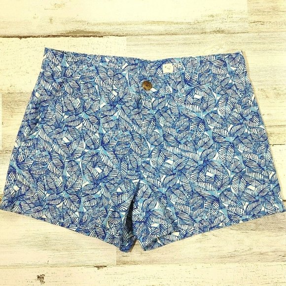 GAP Pants - GAP Chino Shorts Women's Size 0 Blue Palm Leaf Print 3" Inseam